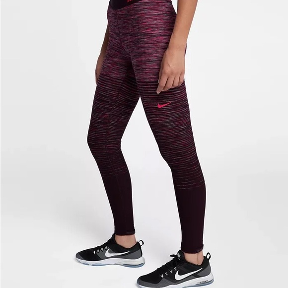 Nike Pro Dri-fit HyperWarm Training High Neck Top and Tights Set, Size XL - Picture 6 of 16